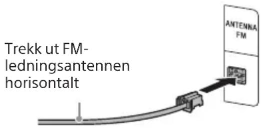 Trekk ut FM- ledningsantennen horizontalt