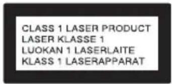 CLASS 1 LASER PRODUCT LASER KLASSE 1 LUOKAN 1 LASERLAITE KLASS 1 LASERAPPARAT