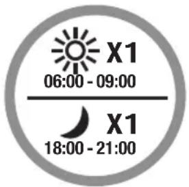 X1 06:00 - 09:00 X1 18:00 - 21:00