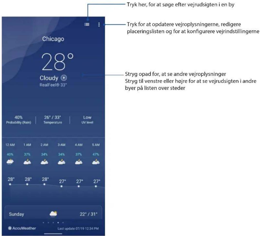 ASUS ROG Phone 3 - Startskærmen i vejr-appen - 1