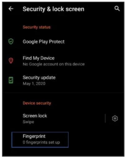ASUS ROG Phone 3 - Oprettelse af dit fingeraftryk via Settings (Indstillinger) - 2