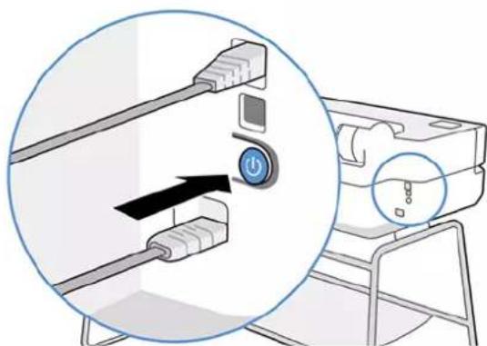 HP DesignJet T210 - Tænd og sluk printeren - 1