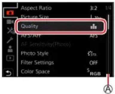 Aspect Ratio 3:2 1/4 Picture Size 100 Quality AF S/ARF APS AF Sensitivity(Photo) Photo Style $^{\circledR} Filter Settings OFF Color Space S RGB