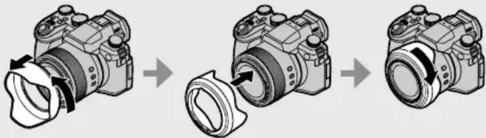 LEICA V-LUX 5 - Attaching the Lens Hood - 1