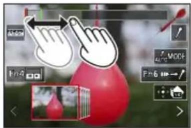 Screenshot of photo editing software interface showing red balloon graphic with finger and lock controls