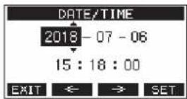 TASCAM Model 12 - Réglage de la date et de l'heure de l'horloge intégrée - 1