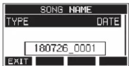 TASCAM Model 12 - Réglage du format de nom de fichier - 1