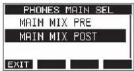 TASCAM Model 12 - Changing when the signal is sent to headphones from the MAIN MIX L/R bus - 2