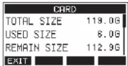 TASCAM Model 12 - Écran CARD - 1