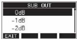 TASCAM Model 12 - Setting output attenuation for the SUB OUTPUT jacks - 1