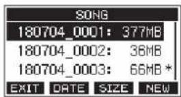 TASCAM Model 12 - Viewing the song list - 1