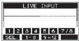 TASCAM Model 12 - LIVE INPUT Screen - 1