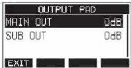 TASCAM Model 12 - Setting output attenuation for the MAIN OUTPUT jacks - 1