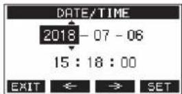 TASCAM Model 12 - Ajuste de la fecha y la hora del reloj interno - 1