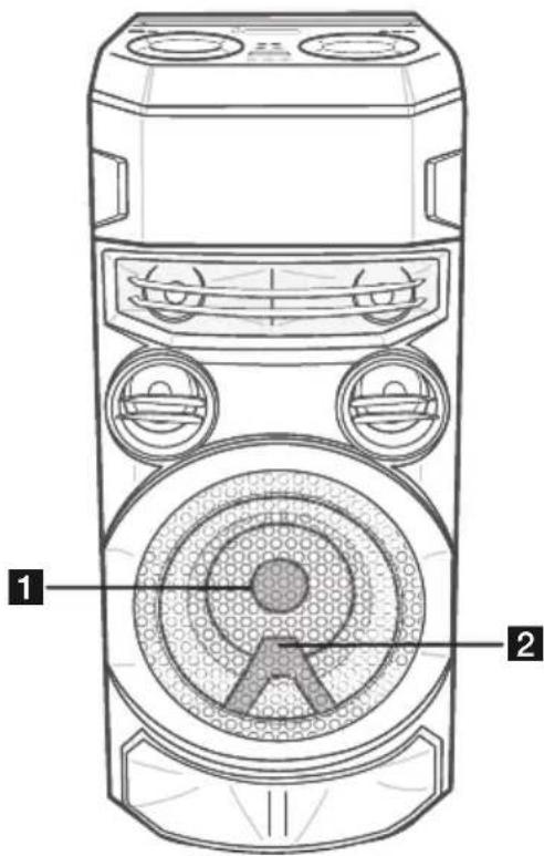 Technical diagram of a device with labeled parts, showing front and side views with numbered annotations.