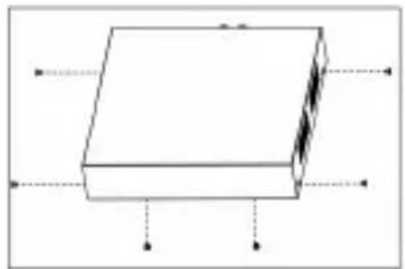 Simple 3D diagram of a rectangular block with dashed lines indicating hidden edges (no text or symbols)