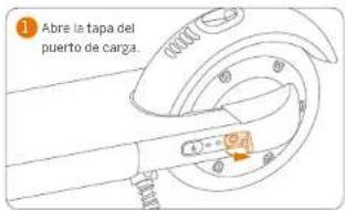 1 Abre la tapa del puerto de carga.