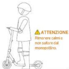 ATTENZIONE Rimanee calmiè non saltare dal monopattino.