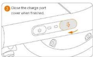 Close the charge port cover when finished.