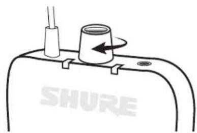 SHURE P3R - ② Zendervolume afstellen: - 1
