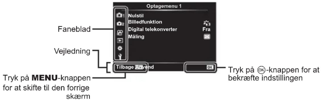 Optagenu 1 Nulstil Billedfunktion Digital telekonverter Måling Fra Faneblad Vejledning Tilbage Anvend Tryk på Ⓞ-knappen for at bekræfte indstillingen Tryk på MENU-knappen for at skifte til den forrige skærm