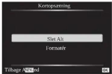 Kortopsætning Slet Alt Formatér Tilbage Around