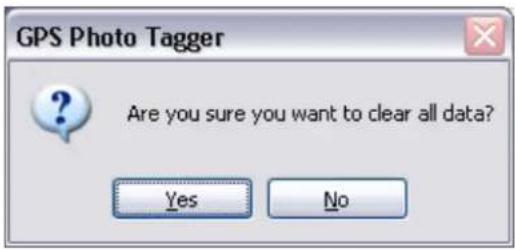 GPS Photo Tagger Are you sure you want to clear all data? Yes No