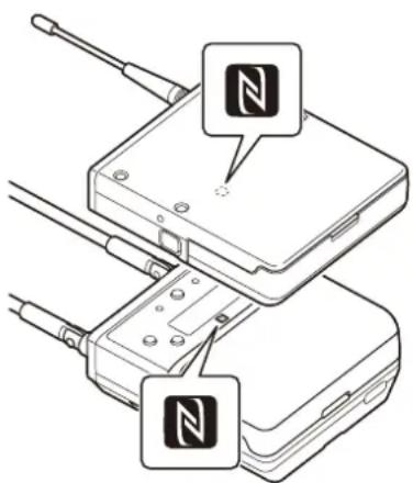 Diagram showing two connected devices with labeled 'N' indicators, likely representing wireless or network components.