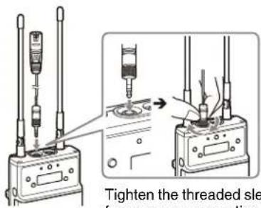 Tighten the threaded sle for a secure connection