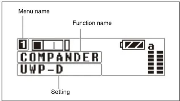 Menu name Function name COMPANDER UWP-D Setting