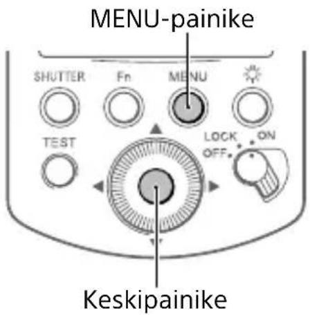 MENU-painike SHUTTER Fn MENU TEST LOCK ON OFF Keskipainike