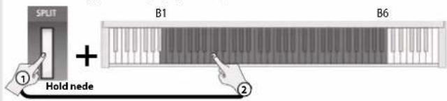 ROLAND FP-30 - Skift det sted, hvor keyboardet deles (Split Point) - 1