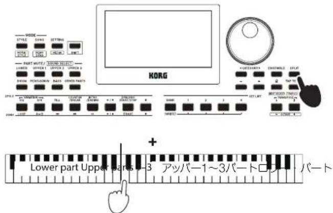 KORG XE20 - Changing the sounds on the left and right (split) - 3