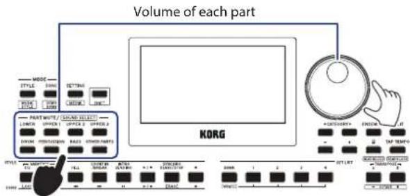 Volume of each part KORG