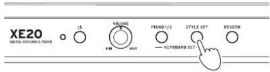 XE20 DIGITAL DISCHILL HAND Volume HN WAT PANO 1/2 — KEYBOARD SET STYLE SET REVERB