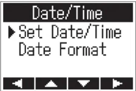 Date/Time ► Set Date/Time Date Format