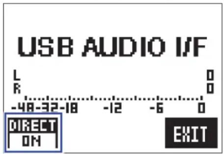 USB AUDIO I/F L R 0 0 -48-32-18 -12 -6 0 DIRECT ON EXIT