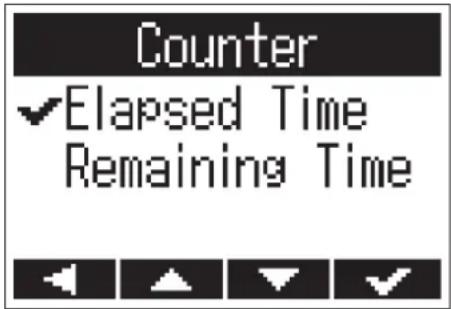 Counter ✓ Elapsed Time Remaining Time