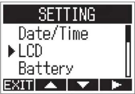 SETTING Date/Time LCD Battery EXIT
