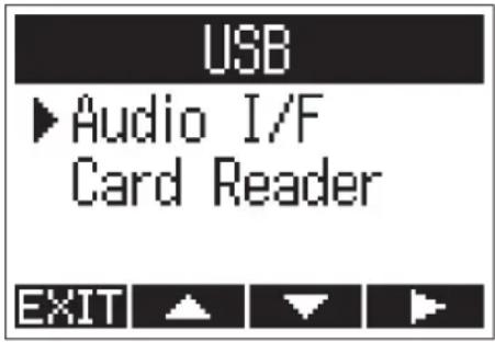 USB ►Audio I/F Card Reader EXIT