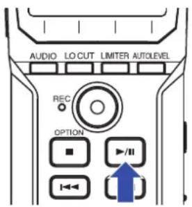 AUDIO LO CUT LIMITER AUTOLEVEL REC OPTION ▶/II ↑