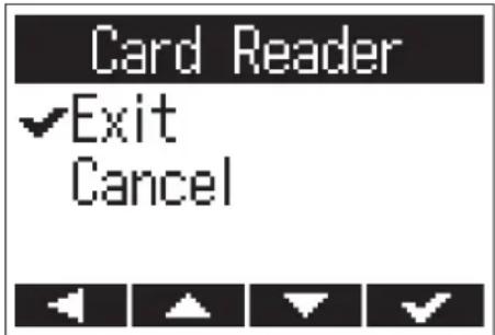 Card Reader ✓Exit Cancel
