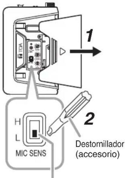 1 2 H L MIC SENS Destornillador (accesorio)