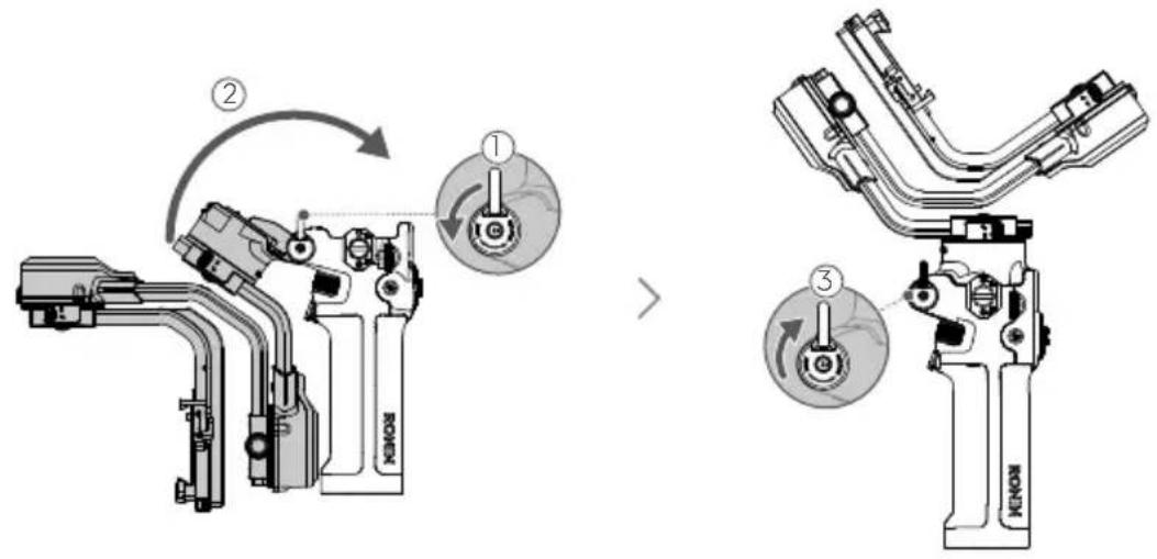 DJI RSC 2 - Udfoldning af gimbalen - 1