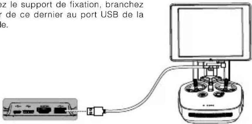 ez le support de fixation, branchez r de ce dernier au port USB de la le.