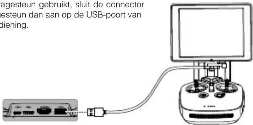 agesteun gebruikt, sluit de connector esteun dan aan op de USB-poort van diening.