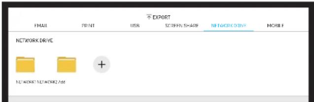 EXPORT FMAIL PRINT USB SCREEN SHARE NETWORK DRIVE MQUIE NETWORK DRIVE NETWORK1 NETWORK2 066