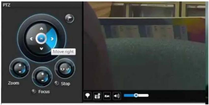 PTZ Move right Zoom Focus Stop