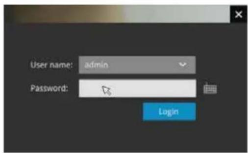 User name: admin Password: Login