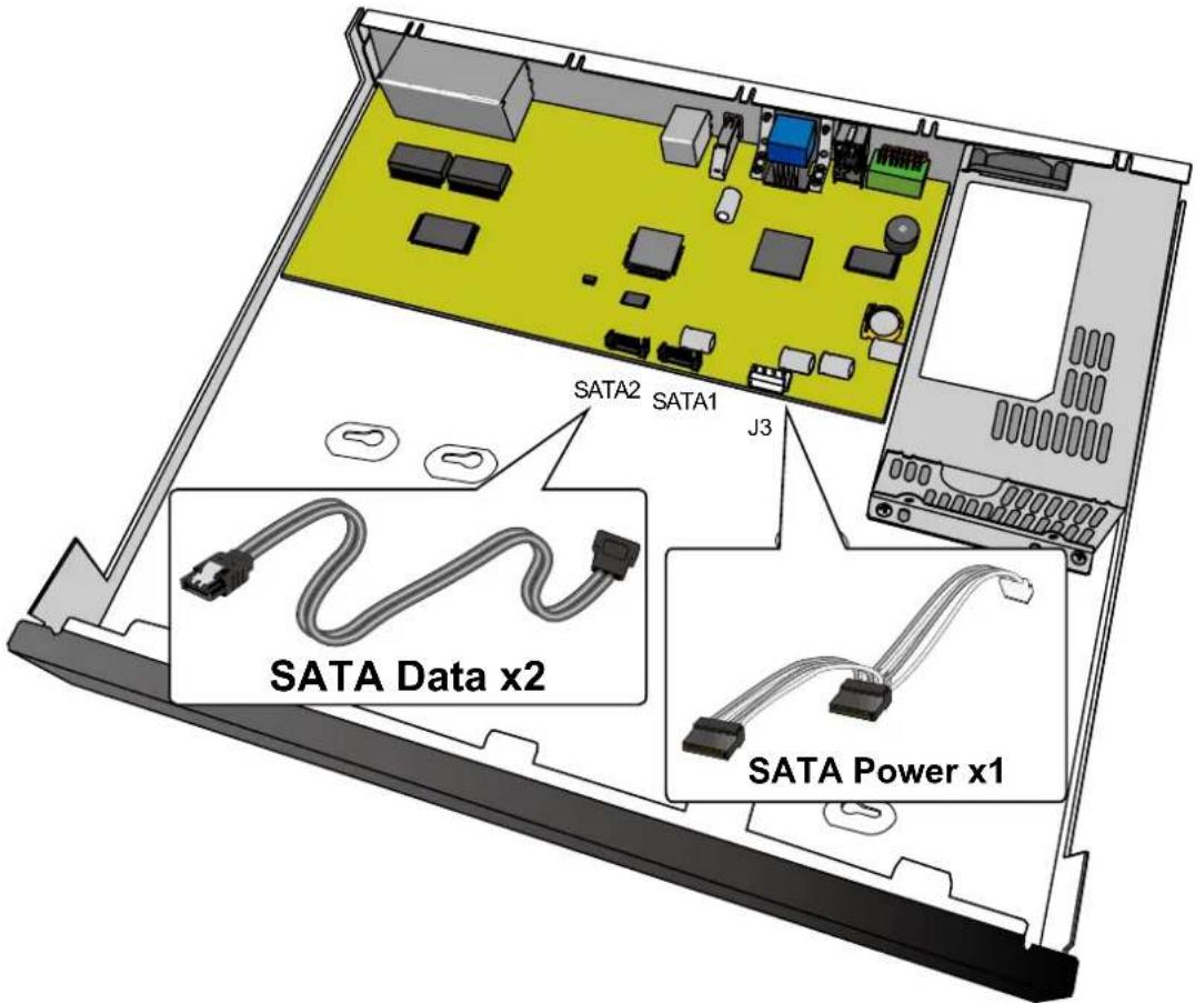 SATA2 SATA1 J3 SATA Data x2 SATA Power x1
